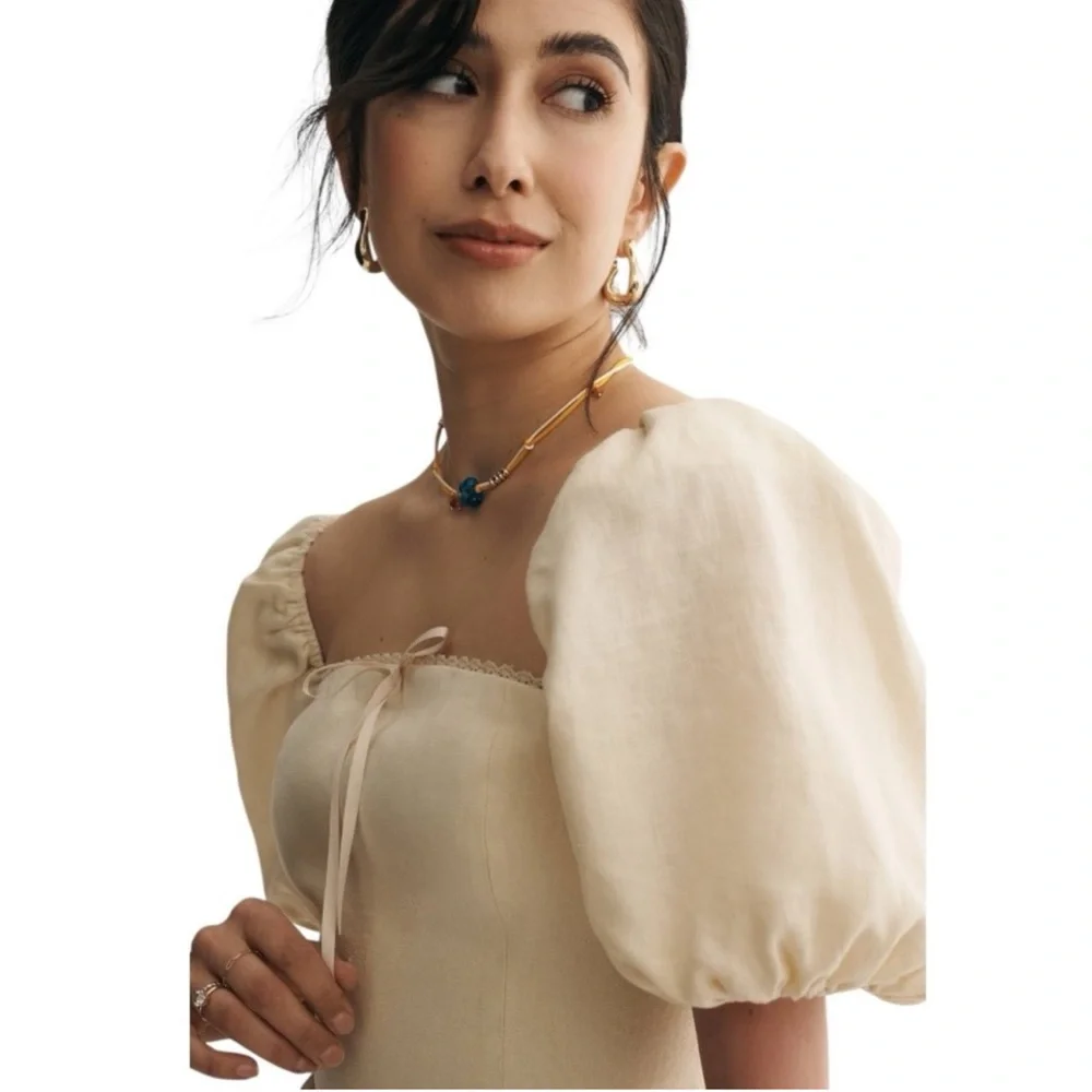 Reformation malvina linen mini dress NWT 12 - Picture 3 of 6